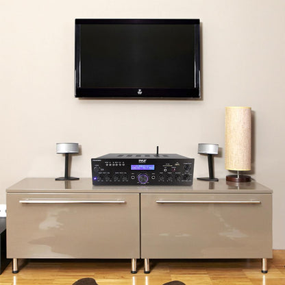 200W Bluetooth Stereo Amplifier - Wireless Streaming, Dual Channel, Compact