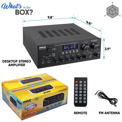 300W Compact Bluetooth Stereo Amplifier with FM & USB