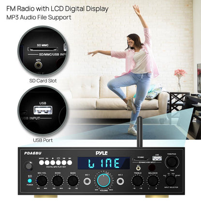 200W Bluetooth Home Stereo Amplifier with FM & USB