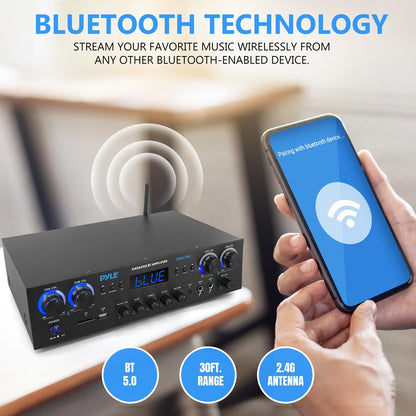 Bluetooth Home Theater Amplifier 800W 4-Channel Compact Design