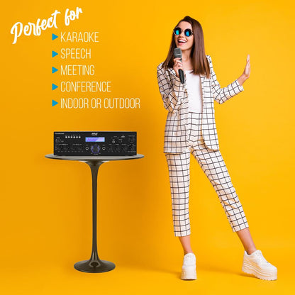 Wireless Microphone Amplifier 200W Bluetooth Streaming Dual Mic Inputs