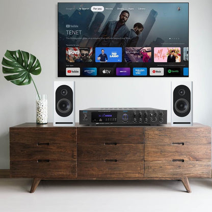 5-Channel Bluetooth Audio Amplifier, Wireless Streaming, VFD Display