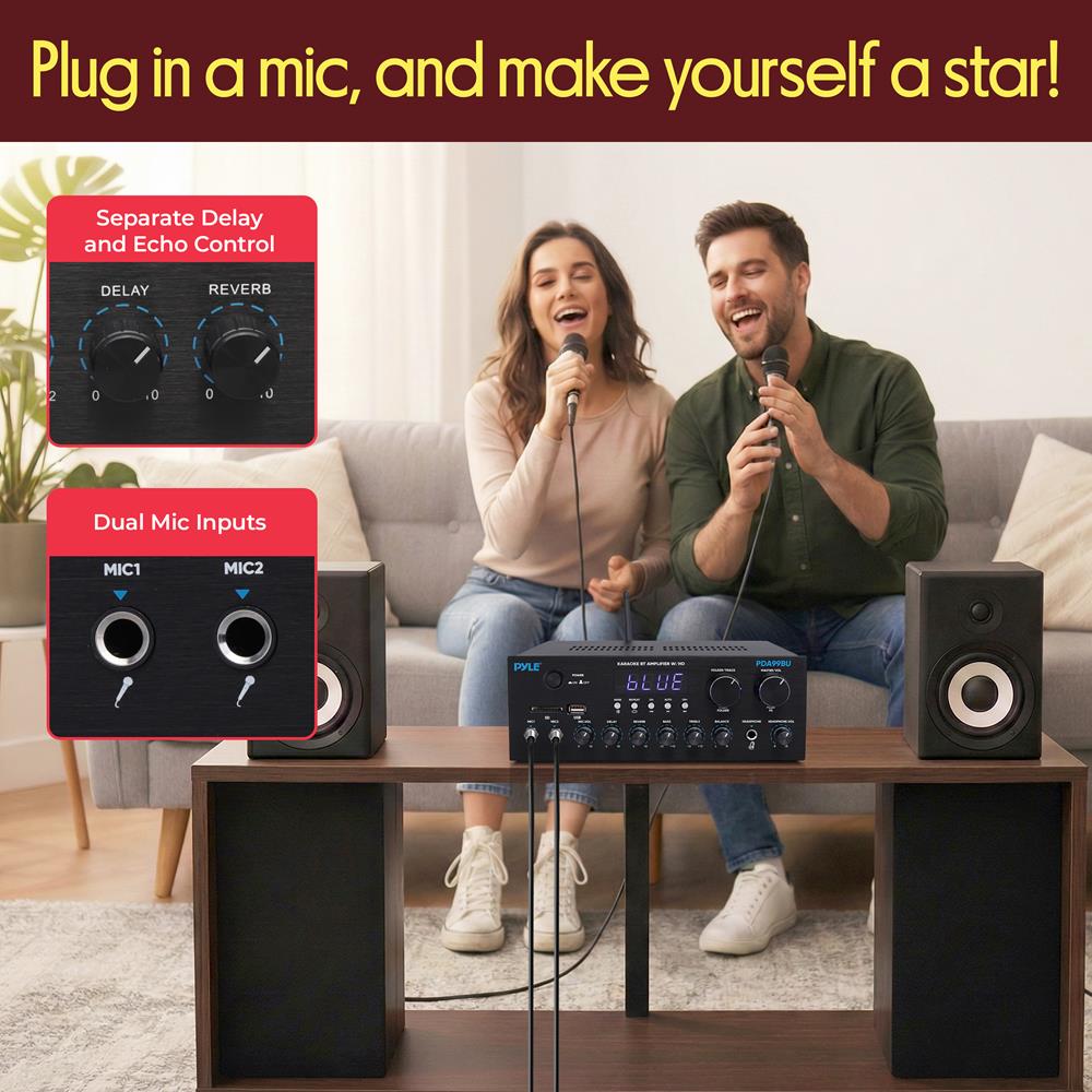 Wireless Amplifier 300W Power Bluetooth Streaming Metal Panel