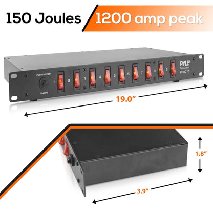 9-Switch Rack Mount Power Supply with Noise Filter