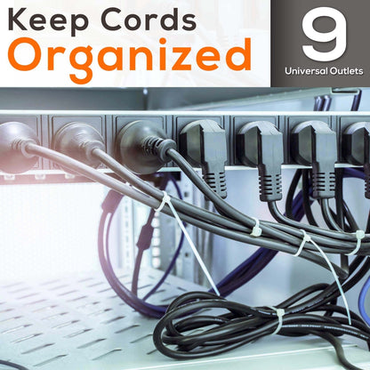 9-Switch Rack Mount Power Supply with Noise Filter