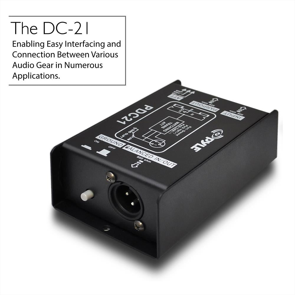 Direct Injection Audio Box - Hum Eliminator, Steel Chassis, 1/4