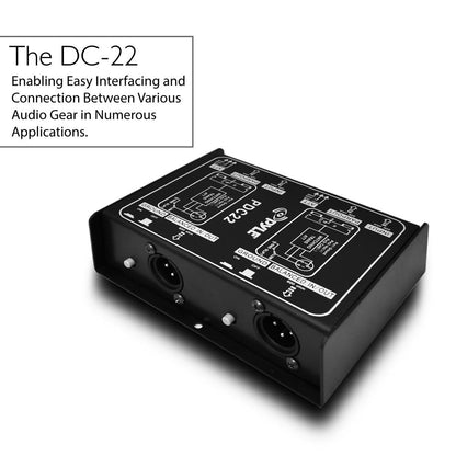 Dual Passive DI Box - Hum Eliminator, Steel Chassis, 1/4" to XLR