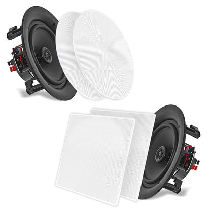 10" Ceiling Wall Speakers Pair, Full Range Sound, Flush Mount, 300W