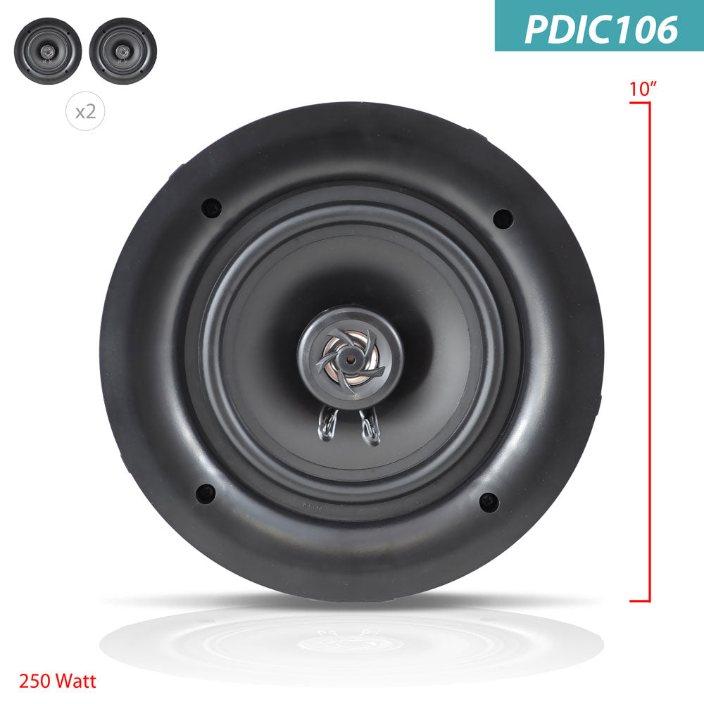 Pyle パイル PDIC106 In-Wall/In-Ceiling 10.0-Inch Dual ステレオ スピーカー, 250 ワット, 2-Way, Flush Mount, White (ペア) Pyle PDIC1681RD 8\u201d In-wall In-ceiling Speaker System Review - YouTube