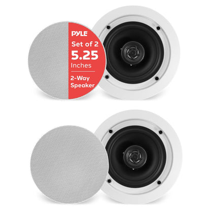 5.25" In-Wall Ceiling Speakers 150W Polypropylene Cone White