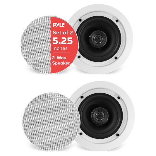 5.25" In-Wall Ceiling Speakers 150W Polypropylene Cone White