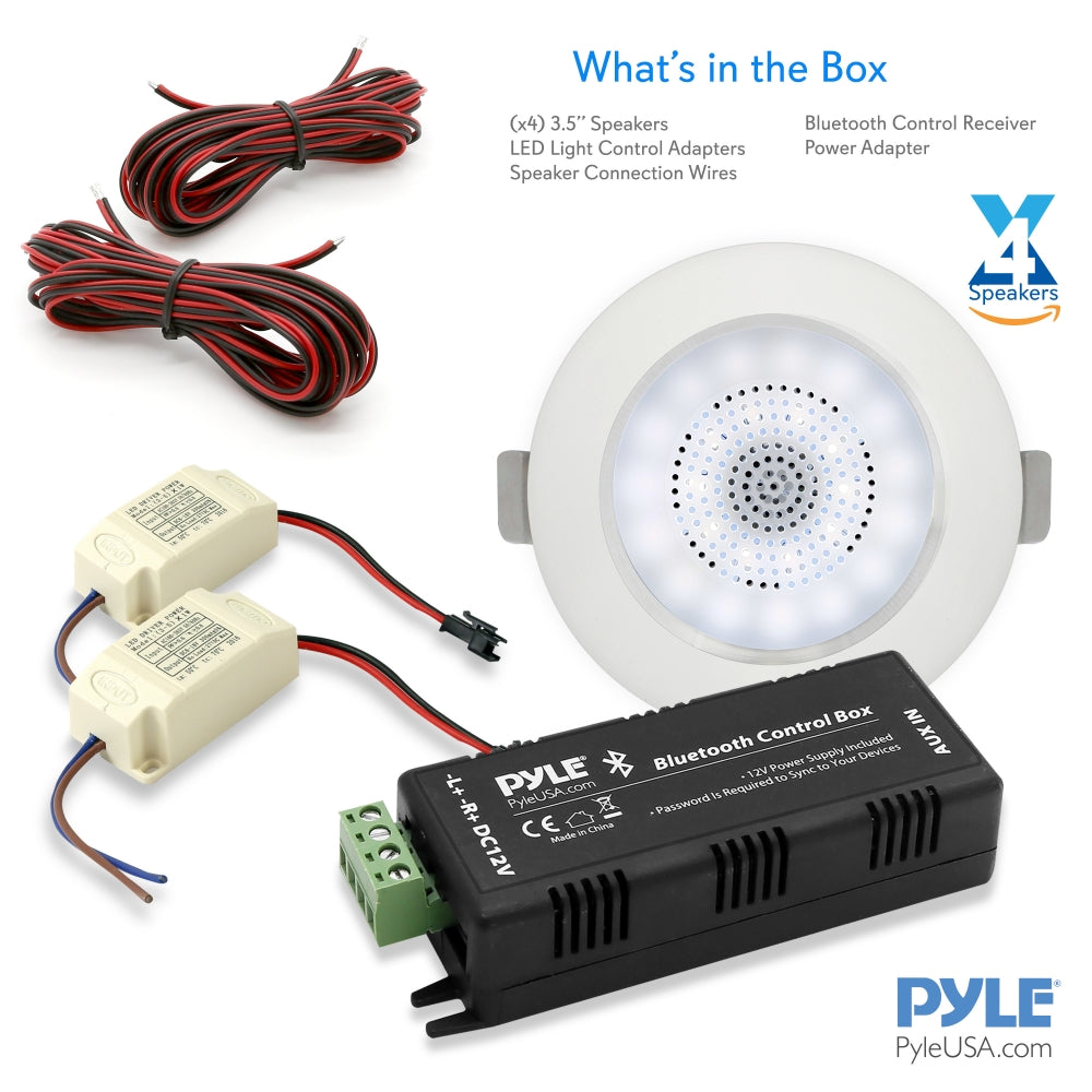 3.5'' Led Bluetooth Ceiling Speakers Kit - Thumbnail 2