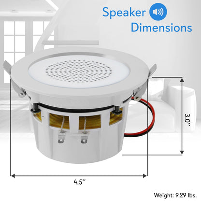 product image number 5 for Pyle 4.0'' Led Bluetooth Ceiling Speakers Kit