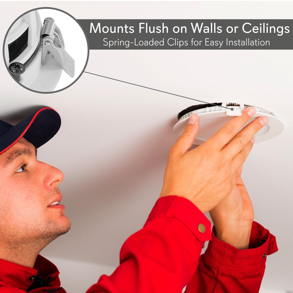 4" In-Ceiling Speakers, 320W, Bluetooth, LED Light, Easy Install (4-Pack) - Thumbnail 4