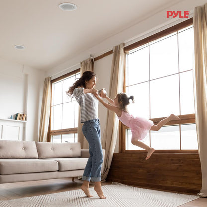 5.25" Ceiling Speakers Pair, 2-Way Stereo, Flush Mount, 150W, White