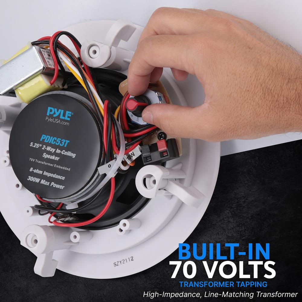 Ceiling/Wall Speaker 300W Flush Mount 2-Way Stereo White – Pyle USA