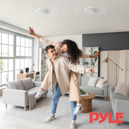 6.5" In-Wall/Ceiling Speakers Pair, 250W, Titanium Tweeter, Flush Mount