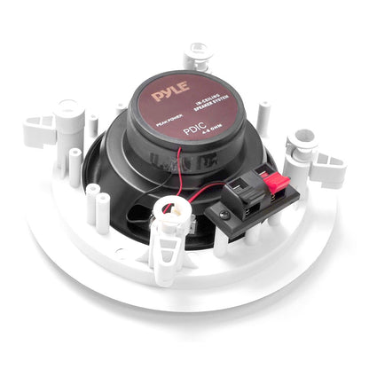 6.5" Ceiling Speakers Pair, 2-Way Sound, Easy Flush Mount, White