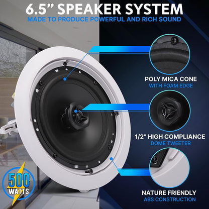 product image number 3 for Pyle 6.5’’ In-Wall / Ceiling Speakers