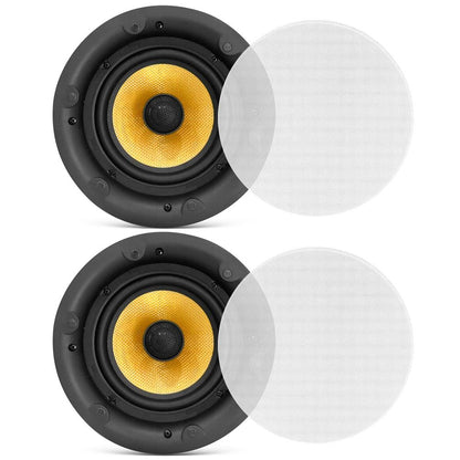 6.5" Ceiling Speaker Pair - Hi-Fi Sound, Glass Fiber Cone, White