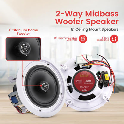 8'' Home In-Wall / Ceiling Speakers