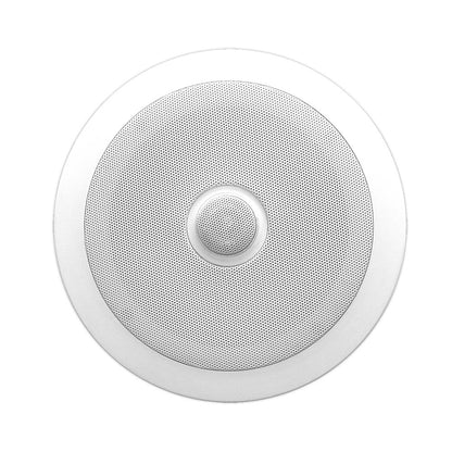 8" Ceiling Speakers Pair, 300W, Directable Tweeter, Flush Mount, White