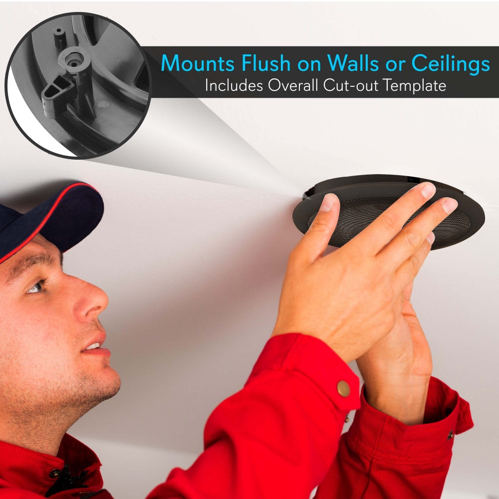 8" Ceiling Speakers Pair, Easy Install, 250W, Flush Mount - Thumbnail 4