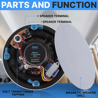 product image number 2 for Pyle 8.0’’ In-Wall / Ceiling Speakers