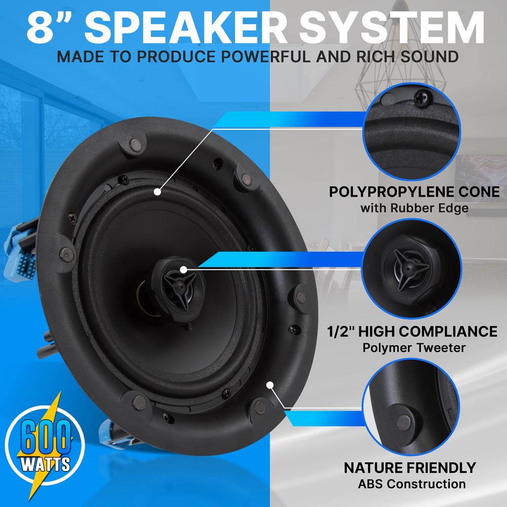 Ceiling Speaker 600W Stereo Sound 8
