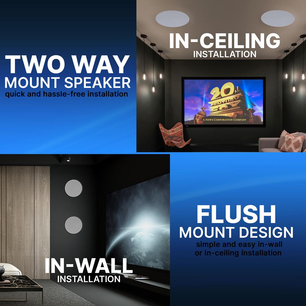 product image number 4 for Pyle 8.0’’ In-Wall / Ceiling Speakers