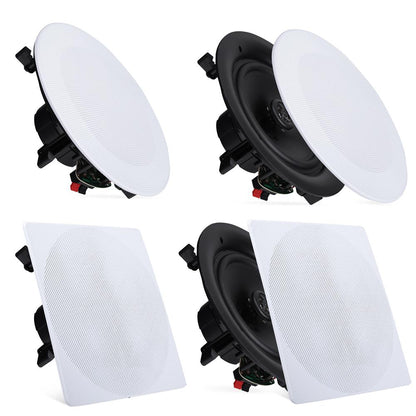 8" Bluetooth Ceiling Speaker Kit, 250W, 2-Way Stereo, Flush Mount