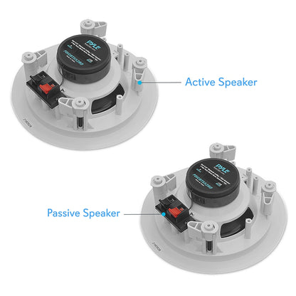 Pyle PDICBT552RD 5.25” Bluetooth Ceiling/Wall Speakers – 2-Way Flush Mount, 150W, White Pair