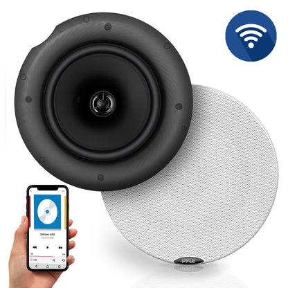 Bluetooth Ceiling/Wall Speakers 300W Dual Cone Tweeter White