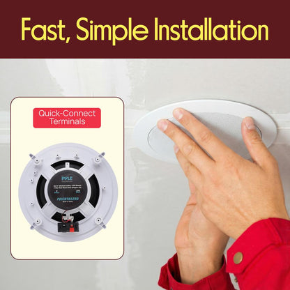 8" Bluetooth Ceiling Speakers 250W Polypropylene Cone Flush Mount