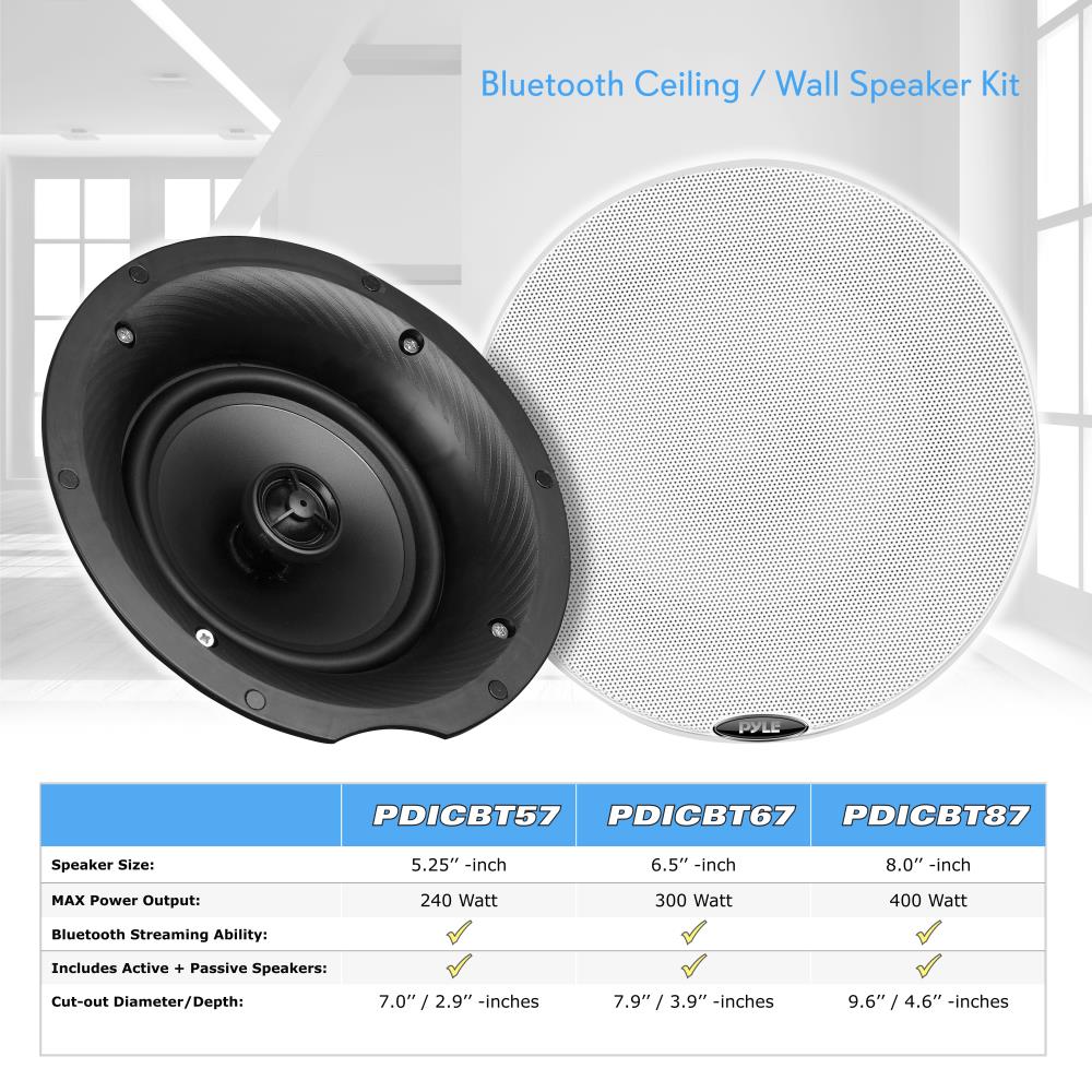 Ceiling Speakers Pyle Inch 250 Watt Amplified Acoustic Powered