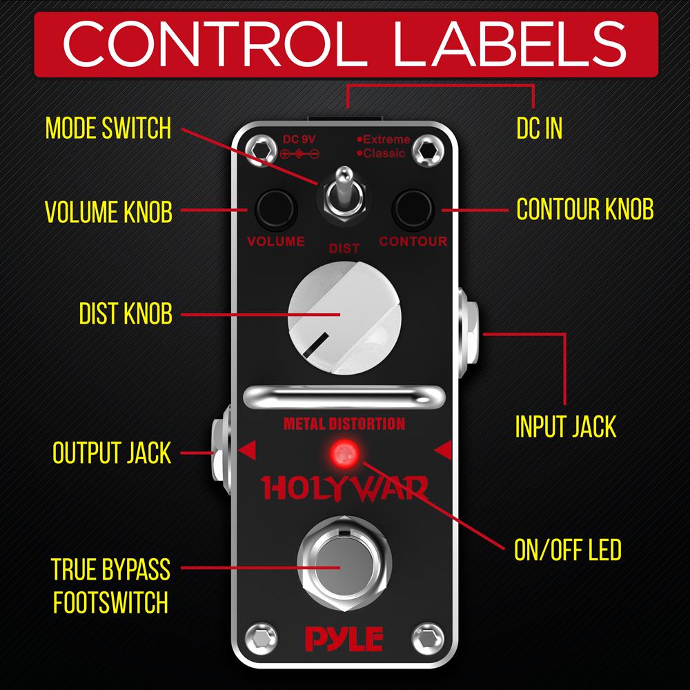 guitar pedal labels Effect Pedal PDISTPDL54