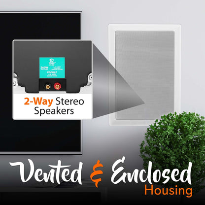 Ceiling Wall Speaker 400W Deep Bass 6.5" Enclosed System White