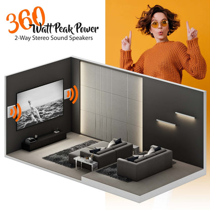 Ceiling Wall Speaker 400W Deep Bass 6.5" Enclosed System White