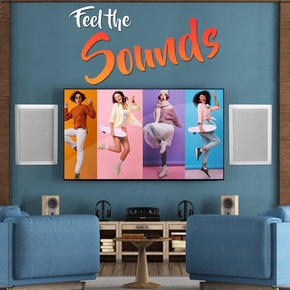 Ceiling Wall Speaker 400W Deep Bass 6.5" Enclosed System White