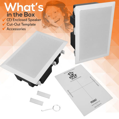 Ceiling Wall Speaker 400W Deep Bass 6.5" Enclosed System White