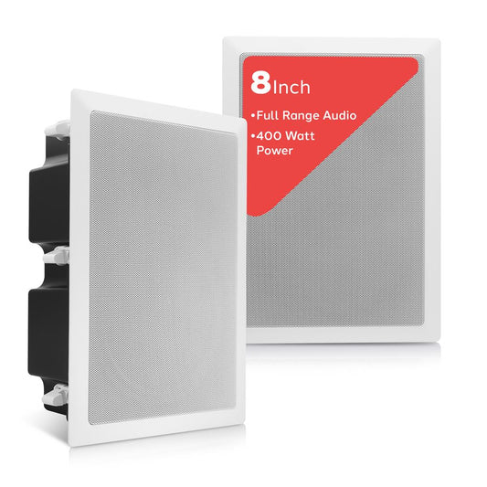 Ceiling Wall Speaker 400W Deep Bass 8" Woofer Flush Mount White
