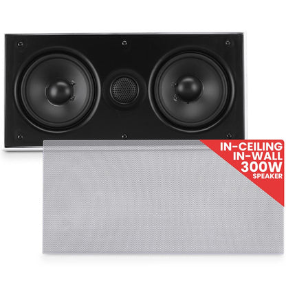 Ceiling Wall Speaker 300W Dual Woofers Titanium Tweeter White