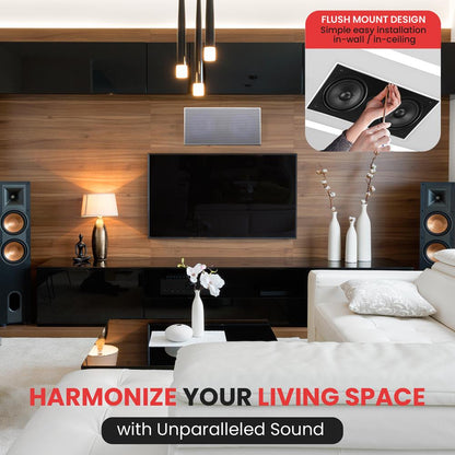 Ceiling Wall Speaker 300W Dual Woofers Titanium Tweeter White