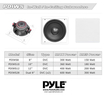 product image number 5 for Pyle 10'' Home In-Wall / In-Ceiling Subwoofer