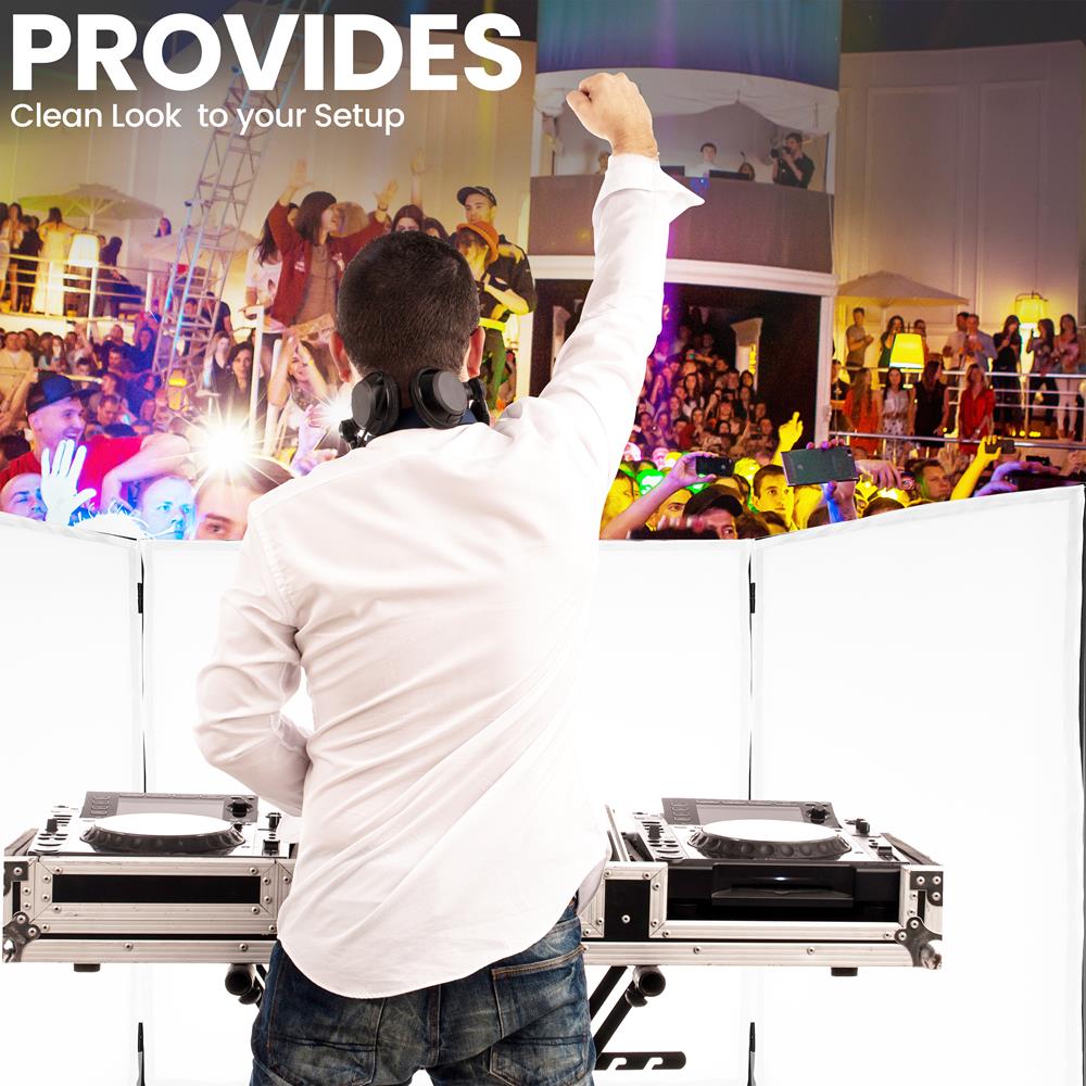 DJ Booth Cover Screen - Clean Setup, Stretchable Lycra, White
