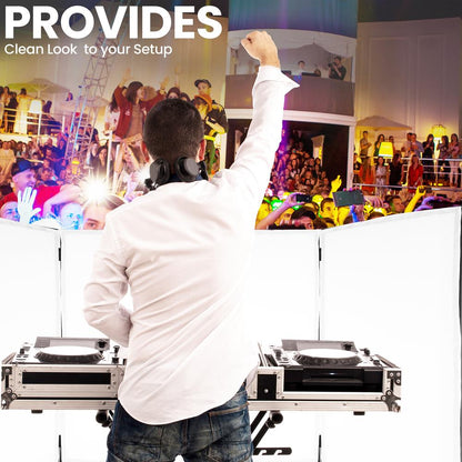 DJ Booth Cover Screen - Clean Setup, Stretchable Lycra, White