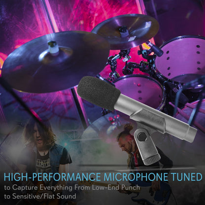 7-Piece Drum Mic Kit for Precise Recording with Case & Mounts
