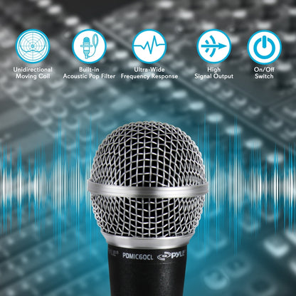 Dynamic Vocal Microphone - High Signal Output - Zinc Alloy - Includes 15ft Cable