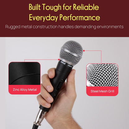 Dynamic Vocal Microphone - High Signal Output - Zinc Alloy - Includes 15ft Cable