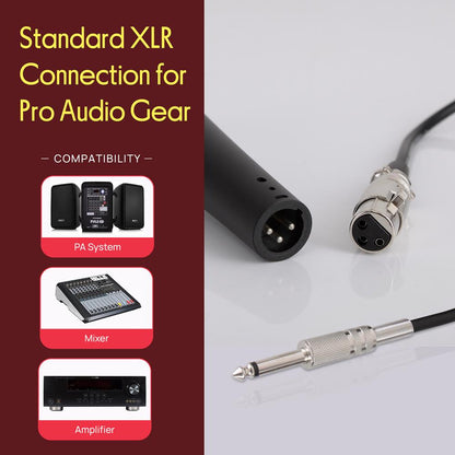 Dynamic Vocal Microphone - High Signal Output - Zinc Alloy - Includes 15ft Cable